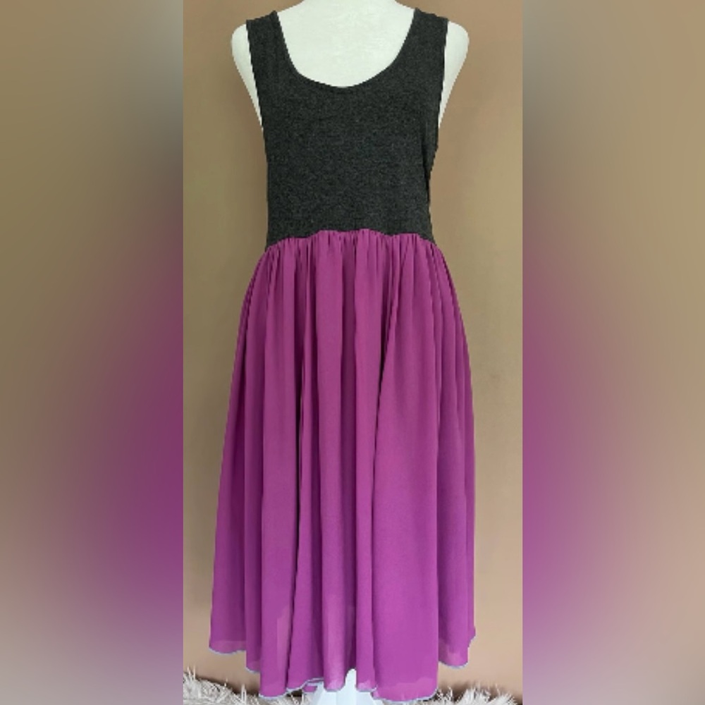 Matilda Jane Charcoal Gray and Purple Dress